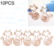 10 PCS Cute Cat Metal Paper Clips Pin Bookmark Memo Clip Office School Stationery(Rose Gold)