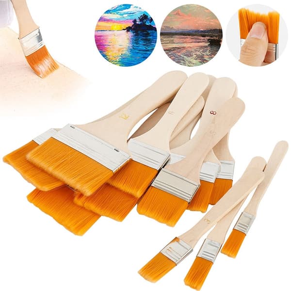 50 PCS Nylon Hair Painting Brush Oil Watercolor Water Powder Paint Brushe(4)