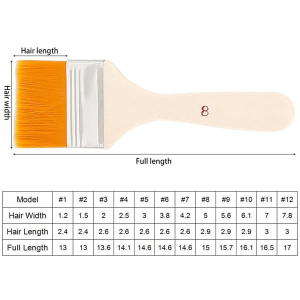 50 PCS Nylon Hair Painting Brush Oil Watercolor Water Powder Paint Brushe(1)