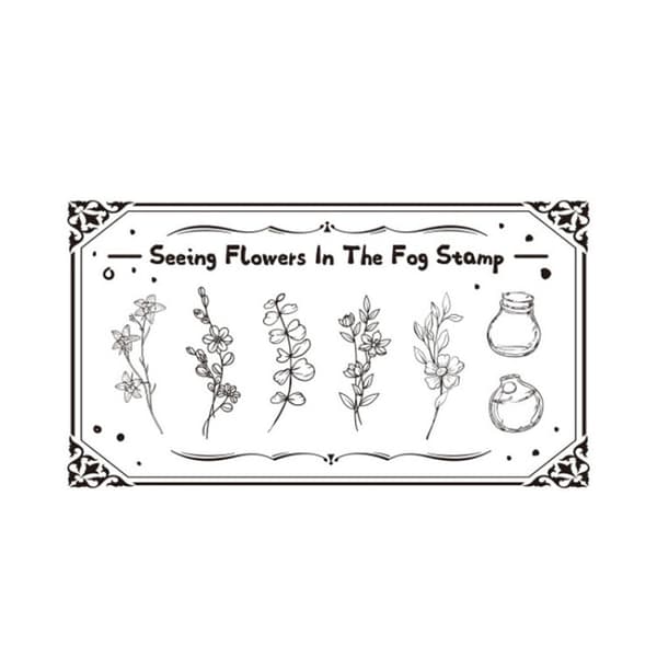 Vintage Botanical Wooden Hanbook Journal Decoration Stamp(Seeing Flowers In The Fog)