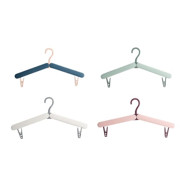 2 PCS Travel Folding Hanger Portable Drying Rack With Small Clamps(Green)