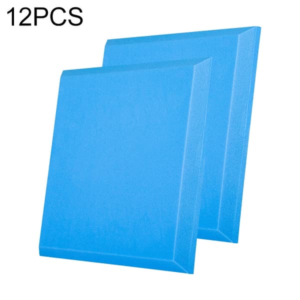 12 PCS Flat Style Recording Studio Drum Video Room Sound Insulation Board Silencer Cotton(Blue)