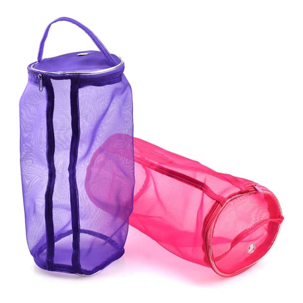 Mesh Bag DIY Hand Weaving Tools Yarn Storage Knitting Bag Organizer Hollow Yarn Bag(Big Purple)