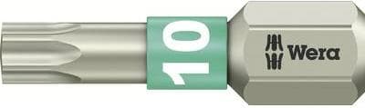 Wera TORX® rustfrit stål bits 25 mm 05 071032 001 T 10 6,3 mm (1/4") sekskant DIN 3126-C 6,3, ISO (05 071032 001)
