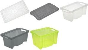 keeeper storage box "franz", 6.5 litres, crystal-grey transparent, can be nested empty to save space, particularly stable - 1 piece (1027182700000)