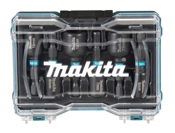 Makita Impact Black - Impact socket bit set - 6 deler - sekspunkters - 6 mm, 7 mm, 8 mm, 10 mm, 12 mm, 13 mm - heksagonal - lengde: 50 mm