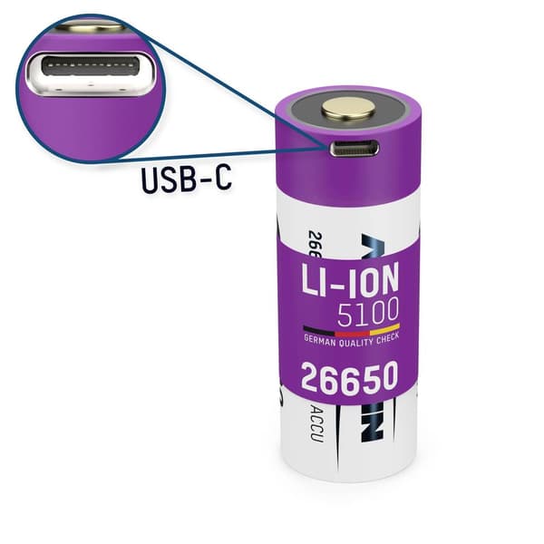 Ansmann 26650 USB-C USB-C®-batteri 26650 Li-Ion 3.6 V 5100 mAh