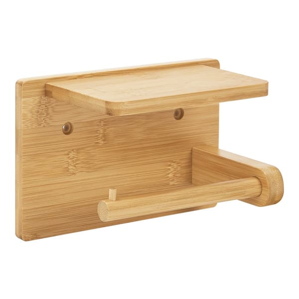 Toalettpappershållare Vallentuna bambu 12x18x10,5 cm [en.casa]