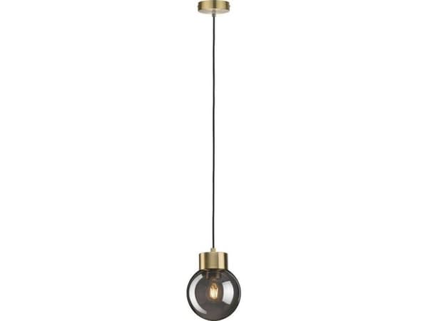 Paulmann Neordic Linja hengelampe Pendel maks. 1x20W E27 230V Røkt glass/ Børstet messing