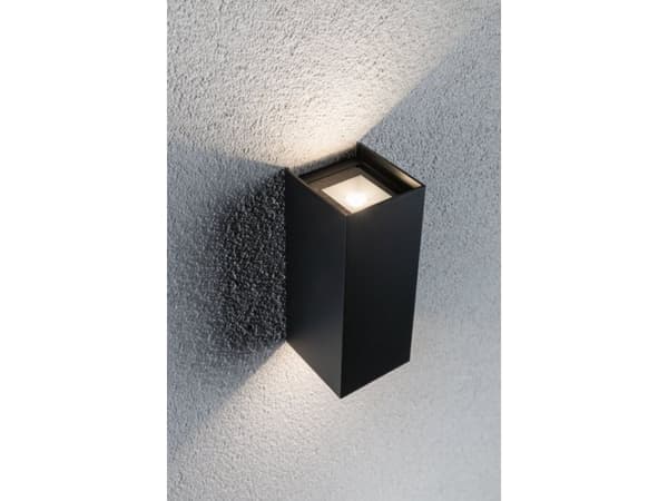 Paulmann Flame, Väggbelysning för utomhusbruk, Antracit, Gjuten aluminium, IP44, Fasad, I