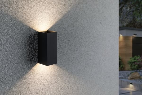 Paulmann Flame, Väggbelysning för utomhusbruk, Antracit, Gjuten aluminium, IP44, Fasad, I