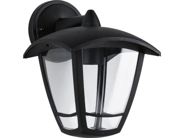 Paulmann 94392, Vegglys, Sort, Gjennomsiktig, Plast, IP44, Fasade, II