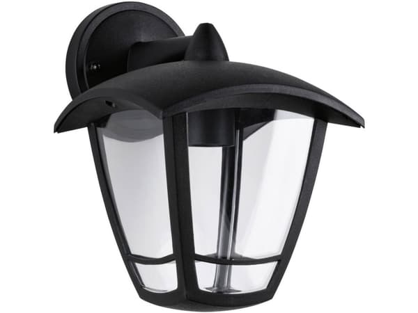 Paulmann 94392, Vegglys, Sort, Gjennomsiktig, Plast, IP44, Fasade, II Sort, Gjennomsiktig