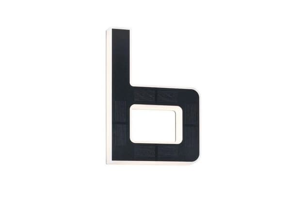 Paulmann Letter B, Väggbelysning för utomhusbruk, Svart, Plast, IP44, Fasad, III