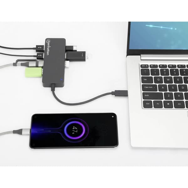 Manhattan 168410 USB 3.0-hubb Svart