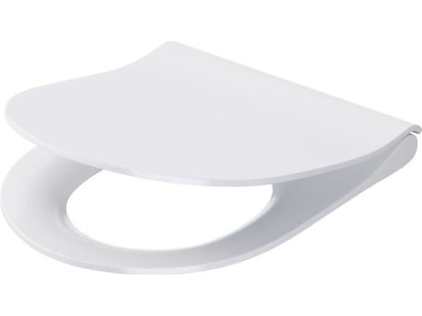 Cersanit City oval slim, Avlang, Hardt toalettsete, Hvit, Duroplast, 360 mm, 442 mm