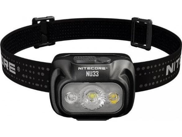 Nitecore NU33, Huvudband lommelygte, Sort, Aluminium, Knapper, 1 m, IP66