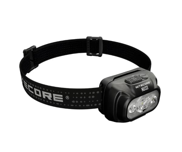 Nitecore NU33, Huvudband lommelygte, Sort, Aluminium, Knapper, 1 m, IP66