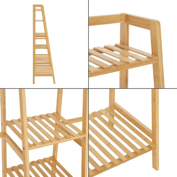 Klädställning Sogndal 139x158x40 cm bambu [en.casa]