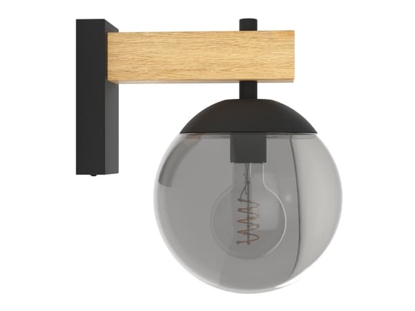 EGLO BUFALATA UTOMHUS VÄGG E27 IP44 NATUR/SVART