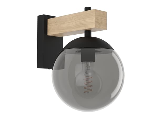 EGLO BUFALATA UTOMHUS VÄGG E27 IP44 NATUR/SVART