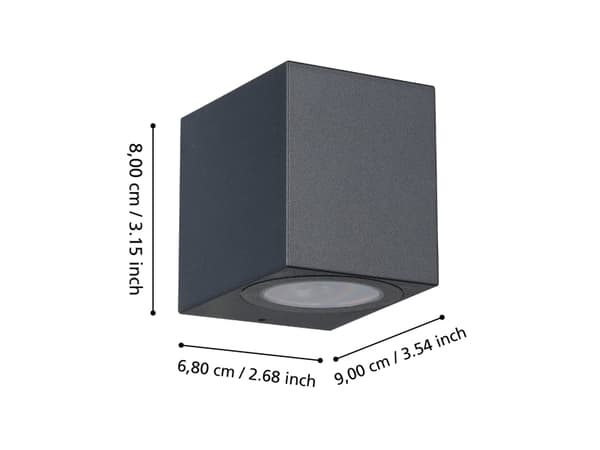 EGLO JABAGA UTOMHUS VÄGG 400LM IP54 SVART