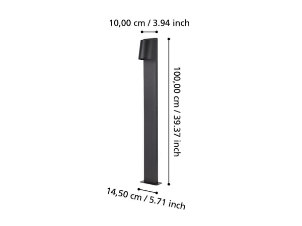 EGLO STAGNONE ULKOTELINE GU10 400LM IP65 H1000 MUSTA