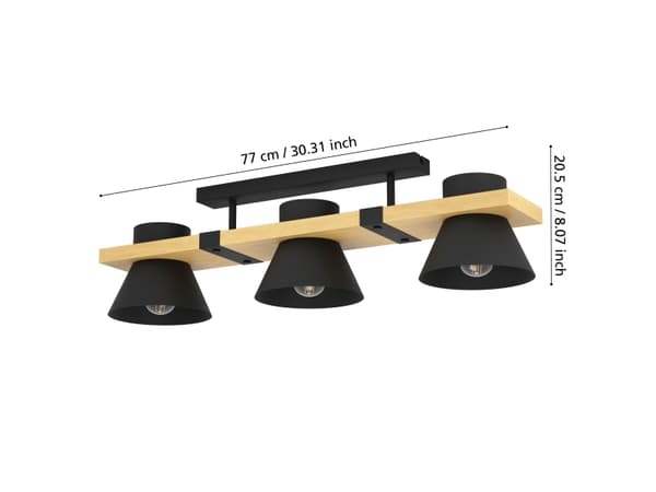 EGLO MACCLES LOFT 3L E27 SORT/NATUR FSC