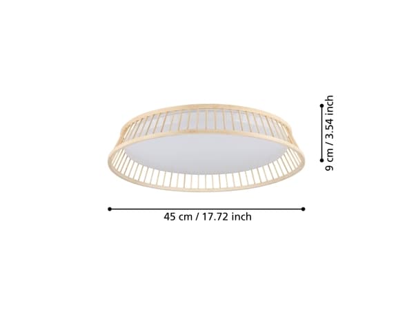 EGLO LUPPINERIA LOFT Ø450 BAMBUS/HVID