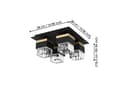 Miniatyrbild 4 av 5: EGLO BARRANCAS TAK 4L/E14 SVART/GULD/KRISTALL