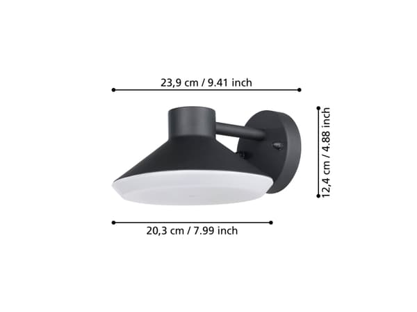 EGLO NINNARELLA UTOMHUS VÄGG GU10 400LM IP44 SVART