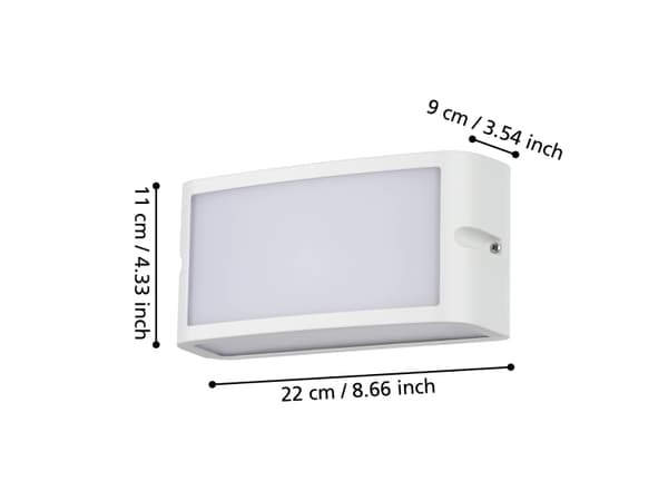 EGLO CAMARDA UDE VÆG L220 10,5W 1200LM 4000K IP54 HVID