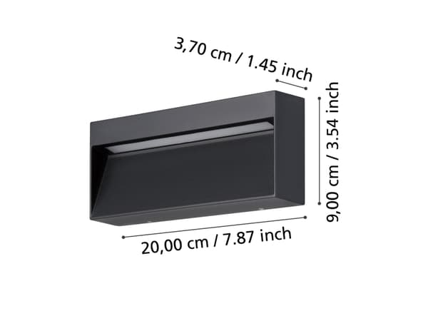 EGLO MARUGGIO ULKOSEINÄ L200 CCT 4.8W 520LM IP65 MUSTA