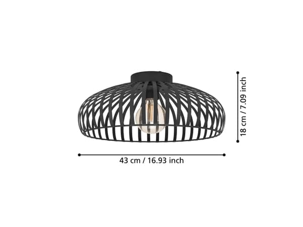 EGLO MOGANO 3 LOFT E27 Ø430 SORT