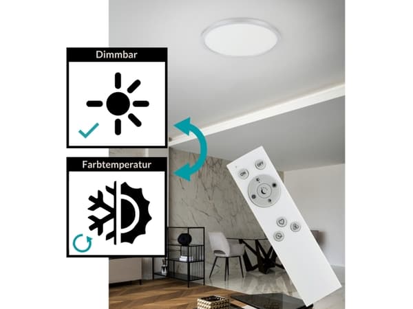 EGLO CAMPASPERO PLAFOND Ø294 1900LM GRÅ/HVID M/FJERNB.