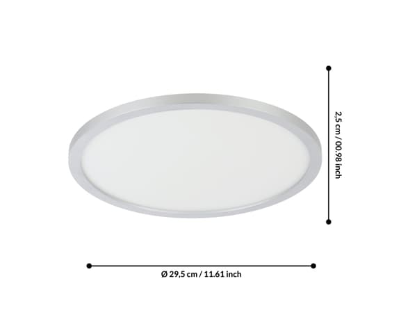EGLO CAMPASPERO PLAFOND Ø294 1900LM GRÅ/HVID M/FJERNB.