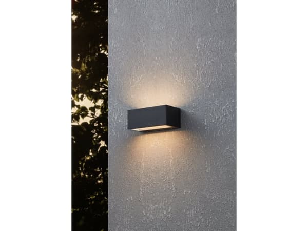 EGLO SPONGANO UTOMHUS VÄGG L185 CCT 2X5W 1200LM IP65 SVART