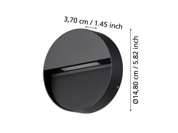 EGLO MARUGGIO ULKOSEINÄ Ø150 CCT 4,8W 520LM IP65 MUSTA
