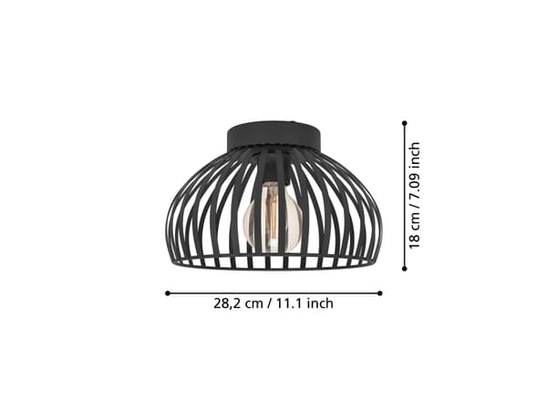 EGLO MOGANO 3 LOFT E27 Ø280 SORT