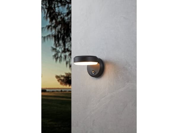 EGLO FORNACI UTOMHUS VÄGG/SENSOR 8.7W 850LM 3000K IP54 SVART