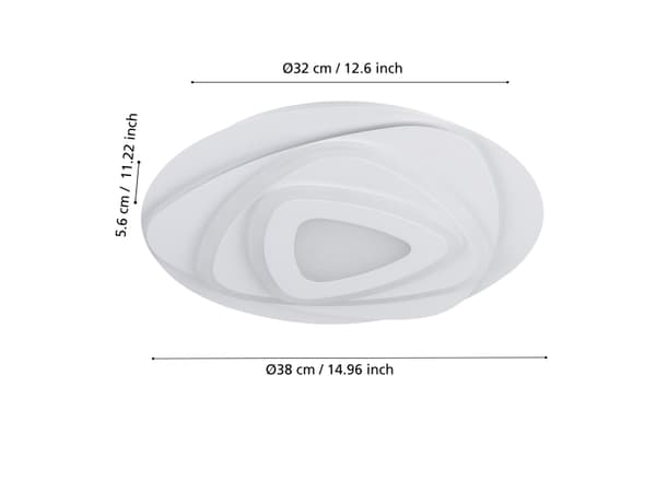 EGLO PALAGIANO LOFT Ø380 HVID