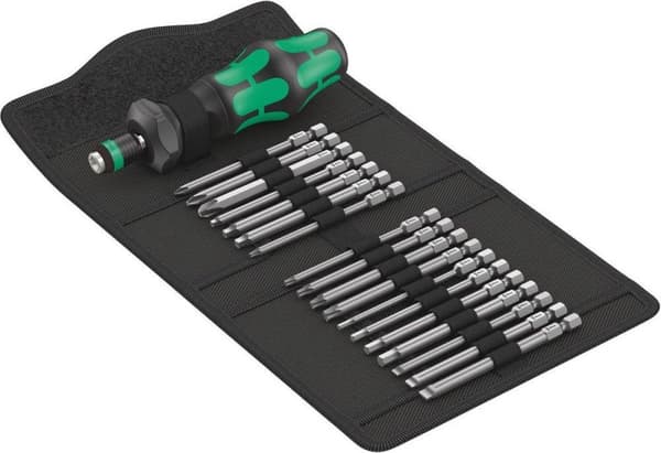 Wera Kompakt Turbo Imperial 1 05057483001 Bitssats 15 delar 1/4 (6,3 mm) Inkl. bitshållare och skruvmejsel, inkl. ögonblick