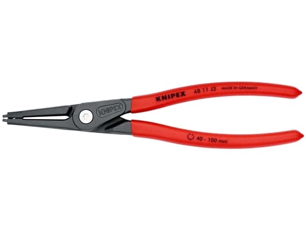 Knipex 48 11 J3 Seegeringtang Passer til Indvendige ringe 40-100 mm Spids form lige