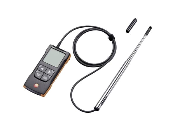 BUHL &amp; BØNSØE Testo 425 varmetrådsanemometer med 820 mm teleskopsonde og App-tilslutning.