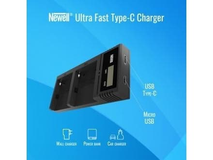Newell Ultra Fast Type-C laturi NP-F, NP-FM sarjan akuille Sonylle