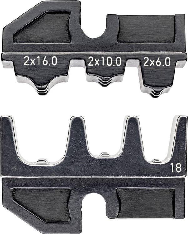 Knipex 97 49 18 Crimp Insert Twin Ferrules 6 til 16 mm² Velegnet til Knipex mærke 97 43 200, 97 43 E, 97 43 E AUS, 97 43 E UK, 97 43 E US