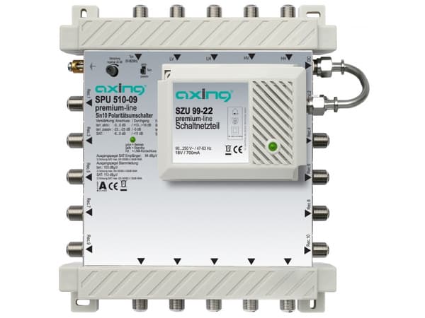 Axing SPU 510-09, 5 innganger, 10 utganger, 950 - 2400 MHz, 85 - 862 MHz, IP20, F