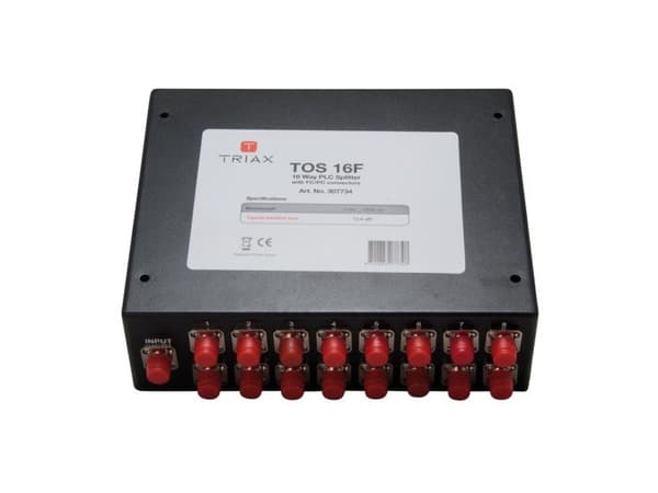 Triax TOS 16F, Kaapelin jakaja, Musta, Metalli, 13,6 dB, FC/PC, 155 mm