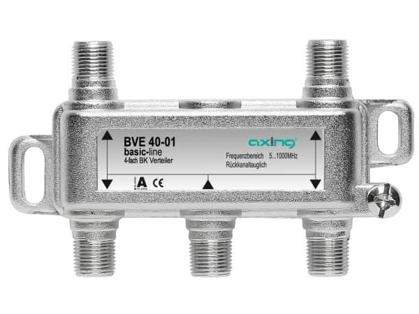 Axing BVE040011, Kabelspillter, 5 - 1006 MHz, Rustfritt stål, Hunkjønn/Hunkjønn, 1 stykker, F