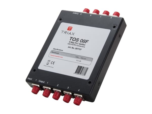 Triax TOS 08F, Kabelfordeler, Sort, Metal, 10,2 dB, 1 stk, FC/PC